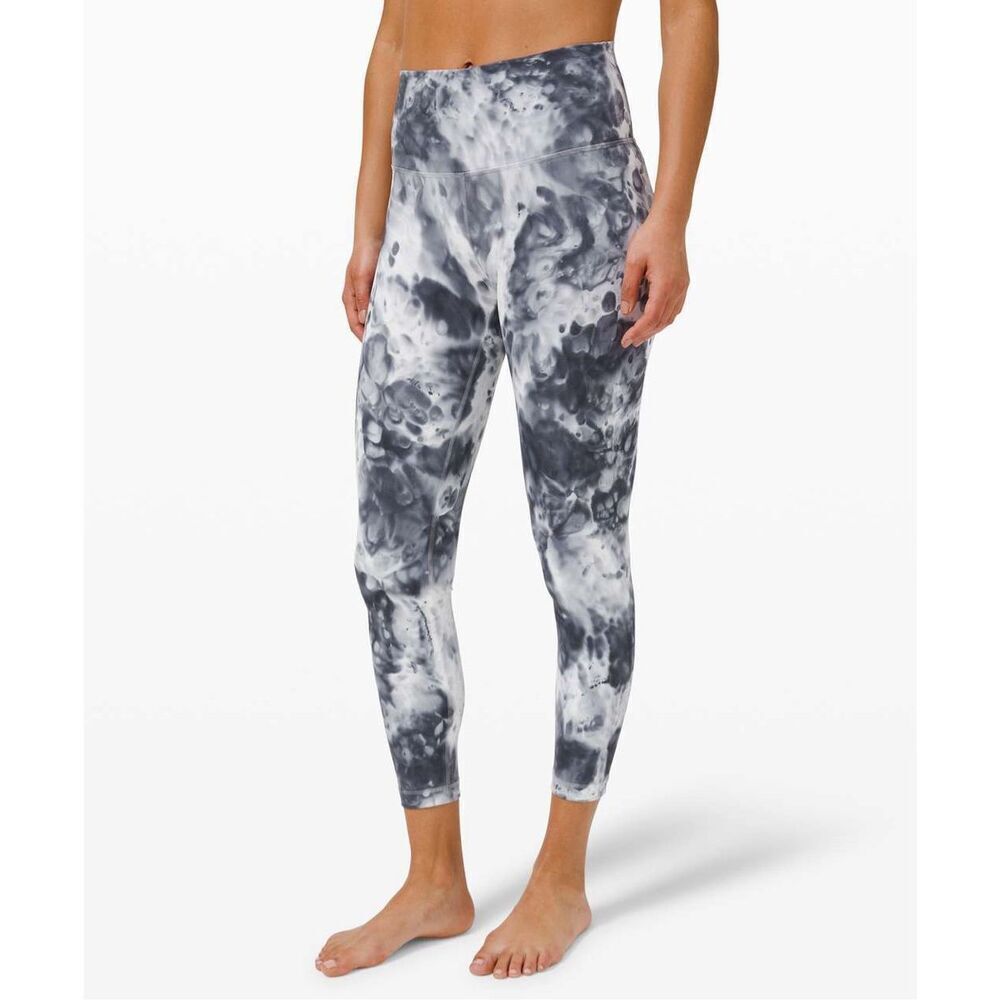 Lululemon Wunder Under High-Rise Leggings 25" In Marble Dye Classic Navy Size 18